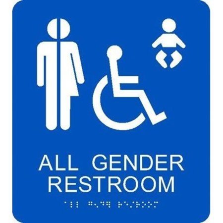 NMC All Gender Restroom Braille Ada Sign, ADA23BL ADA23BL